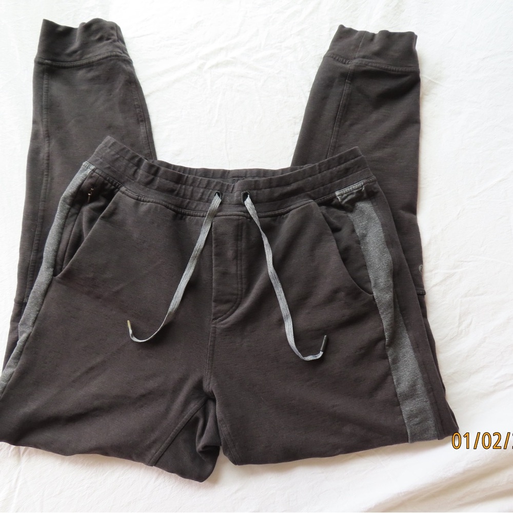 Lululemon men’s Dark Gray Jogger Pants with Side Stripes
